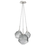 Gem Cluster Pendant - Beige Silver / Smoke