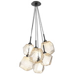 Gem Cluster Pendant - Matte Black / Amber