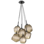 Gem Cluster Pendant - Matte Black / Bronze