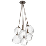 Gem Cluster Pendant - Flat Bronze / Clear