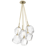 Gem Cluster Pendant - Gilded Brass / Clear