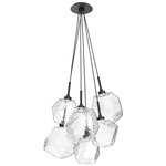 Gem Cluster Pendant - Matte Black / Clear