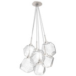 Gem Cluster Pendant - Beige Silver / Clear