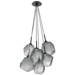 Gem Cluster Pendant - Matte Black / Smoke