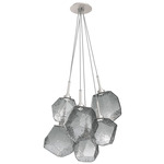 Gem Cluster Pendant - Beige Silver / Smoke
