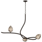 Floret Linear Pendant - Oil Rubbed Bronze / Cirrus Art Glass