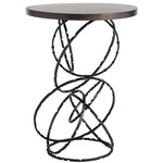 Olympus Wood Top Accent Table - Black / Espresso Maple