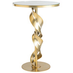Folio Glass Top Accent Table - Modern Brass / Mirror