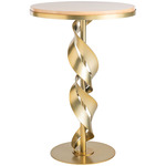 Folio Wood Top Accent Table - Modern Brass / Natural Maple