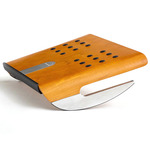 Ergonomic Foot Rocker  - Brushed Aluminum / Cherry Wood