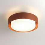 Plaff-On Wall / Ceiling Light - Rust Brown / Opal