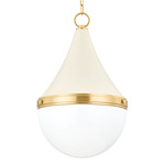 Ciara Pendant - Aged Brass / Cream