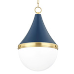 Ciara Pendant - Aged Brass / Navy