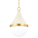 Ciara Pendant - Aged Brass / Cream