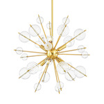 Linnea Chandelier - Aged Brass / Clear