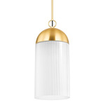 Emory Pendant - Aged Brass / Clear Ribbed