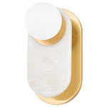 Zora Wall Sconce - Aged Brass / White Marble
