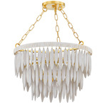Tiffany Chandelier - Aged Brass / White Wash