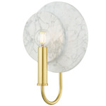 Tula Wall Sconce - Aged Brass / White Marble