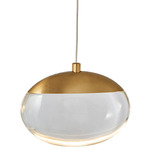 Athena Pendant with Canopy - Matte Black / Brass / Crystal