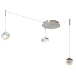 Athena Multi-Light Pendant with Canopy - Brushed Nickel / Crystal
