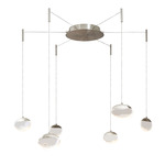 Athena Multi-Light Pendant with Canopy - Brushed Nickel / Crystal