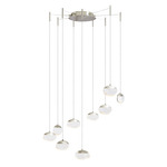 Athena Multi-Light Pendant with Canopy - Brushed Nickel / Crystal