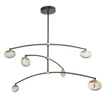 Athena Chandelier - Matte Black / Brass / Crystal