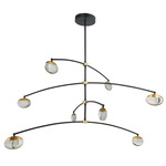 Athena Chandelier - Matte Black / Brass / Crystal