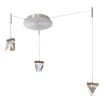 Atlas Multi-Light Pendant with Canopy - Brushed Nickel / Crystal