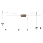 Atlas Multi-Light Pendant with Canopy - Brushed Nickel / Crystal
