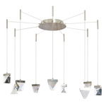 Atlas Multi-Light Pendant with Canopy - Brushed Nickel / Crystal
