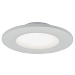 Button Slim Semi Flush Ceiling Light - White / Frosted