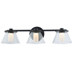 Cone Bathroom Vanity Light - Black / Opal
