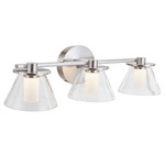 Cone Bathroom Vanity Light - Brushed Nickel / Opal