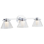 Cone Bathroom Vanity Light - Chrome / Opal