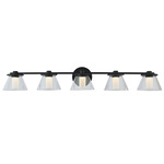 Cone Bathroom Vanity Light - Black / Opal