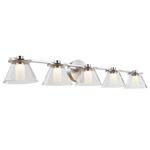Cone Bathroom Vanity Light - Brushed Nickel / Opal
