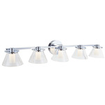 Cone Bathroom Vanity Light - Chrome / Opal