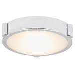 Halo Low Profile Ceiling Light - Chrome / Frosted