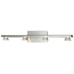 Jet Bathroom Vanity Light - Brushed Nickel / Clear