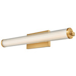 Macie Fluted Bathroom Vanity Light - Brushed Brass / Clear