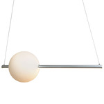 Orb Up-Down Illumination Linear Pendant - Brushed Aluminum / Opal