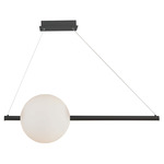 Orb Up-Down Illumination Linear Pendant - Black / Opal