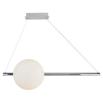 Orb Up-Down Illumination Linear Pendant - Chrome / Opal
