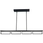 Pane Linear Pendant - Matte Black / Frosted