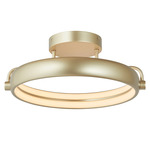 Rave Round Semi Flush Ceiling Light - Titanium Silver / White