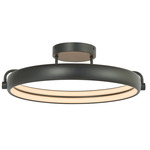 Rave Round Semi Flush Ceiling Light - Matte Black / White