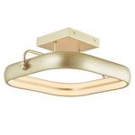 Rave Square Semi Flush Ceiling Light - Titanium Silver / White