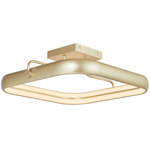 Rave Square Semi Flush Ceiling Light - Titanium Silver / White